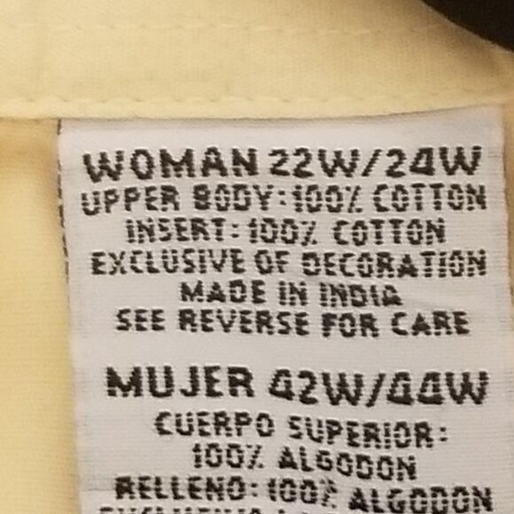 Vtg White Stag 22/24W Shirt Peach Cotton Embroidered Dragonfly Built In Tank Top - Picture 8 of 11